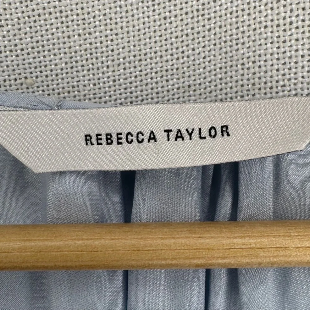 Rebecca Taylor Sateen Tie Top Sky Blue - Picture 7 of 9